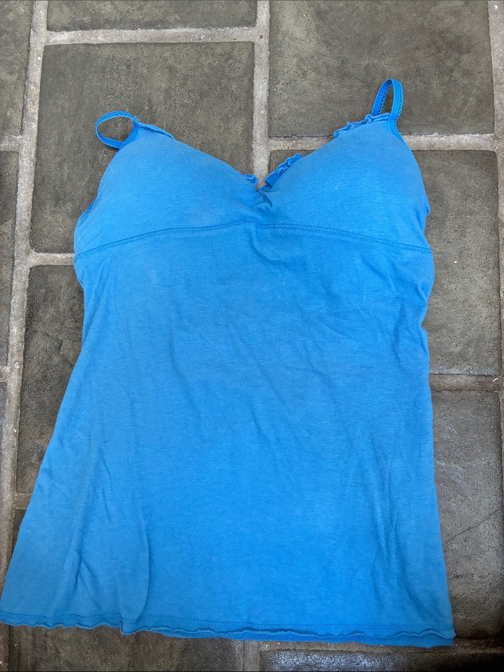 Energie Bright Blue Camisole with Sweetheart Neck and Built-in Bra